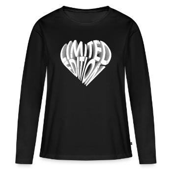 Coeur limited edition - T-shirt manches longues Premium bio Femme - noir - Devant - Julia (174cm)