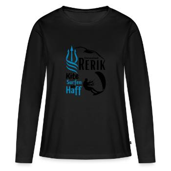 Rerik kite surf dans le lagon de la station balnéaire de Rerik sur la mer Baltique - T-shirt manches longues Premium bio Femme - noir - Devant - Julia (174cm)