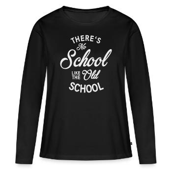 No School like old school - T-shirt manches longues Premium bio Femme - noir - Devant - Julia (174cm)
