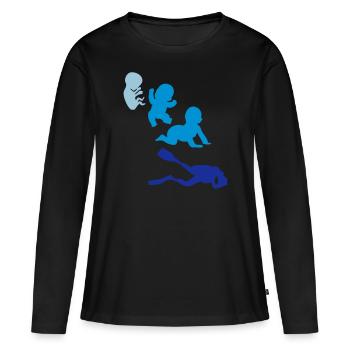 evolution homme human sport plonge diver - T-shirt manches longues Premium bio Femme - noir - Devant - Julia (174cm)