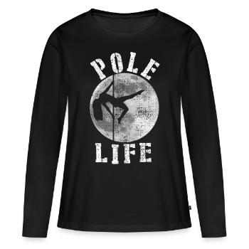 Pole Dance - T-shirt manches longues Premium bio Femme - noir - Devant - Julia (174cm)