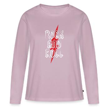 Rock and Roll - T-shirt manches longues Premium bio Femme - rose poudré - Devant - Julia (174cm)