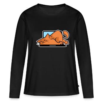 Cats and computers - Women's Premium Organic Long Sleeve Shirt - black - Front - Julia (174cm)