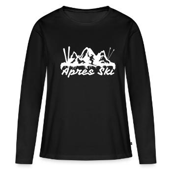 Apres Ski - Frauen Premium Bio Langarmshirt - Schwarz - Vorne - Julia (174cm)