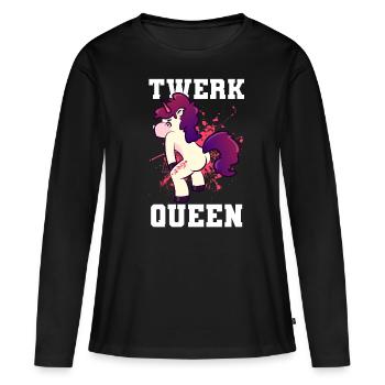 Twerk Queen - Frauen Premium Bio Langarmshirt - Schwarz - Vorne - Julia (174cm)