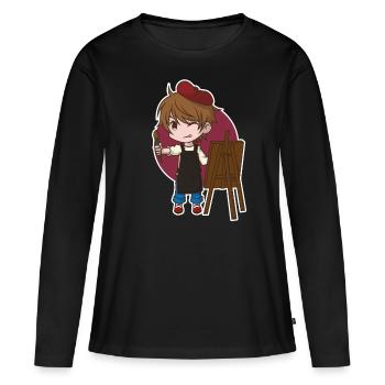 Artistes - T-shirt manches longues Premium bio Femme - noir - Devant - Julia (174cm)