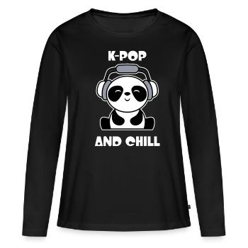 K-Pop - T-shirt manches longues Premium bio Femme - noir - Devant - Julia (174cm)