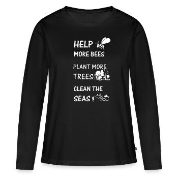 Protection de l’environnement - T-shirt manches longues Premium bio Femme - noir - Devant - Julia (174cm)