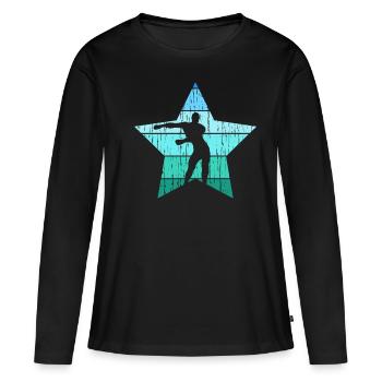 Floss Dance - Frauen Premium Bio Langarmshirt - Schwarz - Vorne - Julia (174cm)