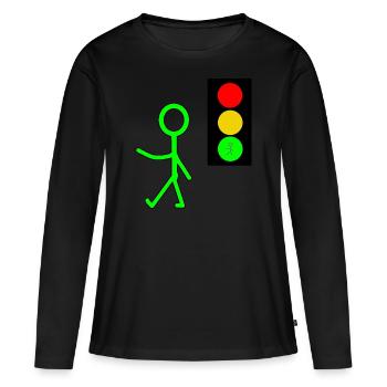 Feux de signalisation - T-shirt manches longues Premium bio Femme - noir - Devant - Julia (174cm)
