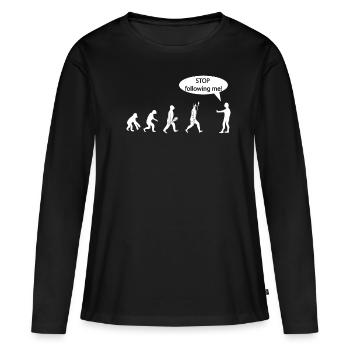 Evolution - Frauen Premium Bio Langarmshirt - Schwarz - Vorne - Julia (174cm)