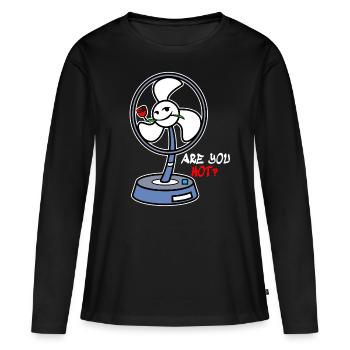 La chaleur de ventilateur - T-shirt manches longues Premium bio Femme - noir - Devant - Julia (174cm)