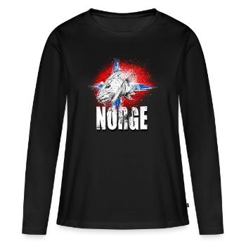 Norway cod - Women's Premium Organic Long Sleeve Shirt - black - Front - Julia (174cm)