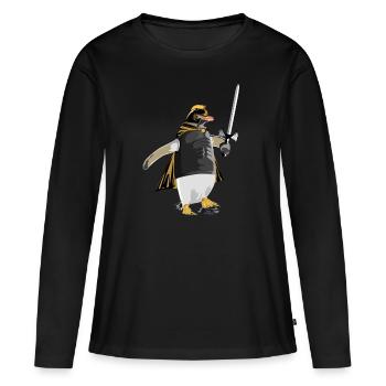 Manchot chevalier armure - T-shirt manches longues Premium bio Femme - noir - Devant - Julia (174cm)