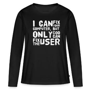 Ordinateurs informatiques Utilisateurs - T-shirt manches longues Premium bio Femme - noir - Devant - Julia (174cm)