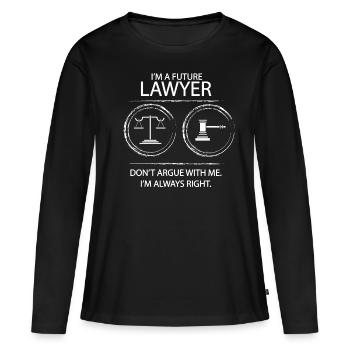 Futur juge - T-shirt manches longues Premium bio Femme - noir - Devant - Julia (174cm)