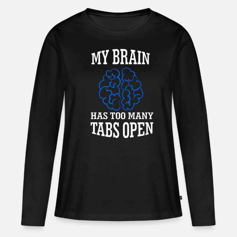 Internet Tabs - Frauen Premium Bio Langarmshirt - Schwarz