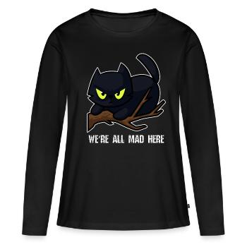 Annoyed cat - Women's Premium Organic Long Sleeve Shirt - black - Front - Julia (174cm)