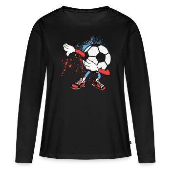 Dab Football - T-shirt manches longues Premium bio Femme - noir - Devant - Julia (174cm)