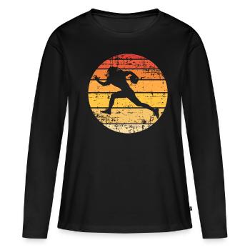 Football américain - T-shirt manches longues Premium bio Femme - noir - Devant - Julia (174cm)