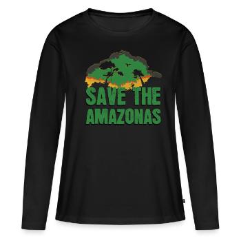 Sauvez l’Amazonie - T-shirt manches longues Premium bio Femme - noir - Devant - Julia (174cm)
