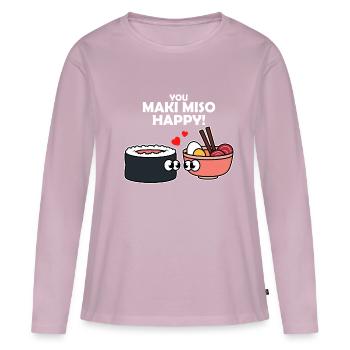 miso - Women's Premium Organic Long Sleeve Shirt - dusky pink - Front - Julia (174cm)