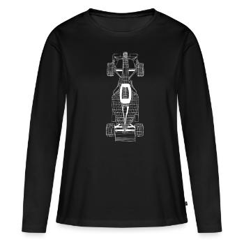 Formel Auto Motorsport - Frauen Premium Bio Langarmshirt - Schwarz - Vorne - Julia (174cm)