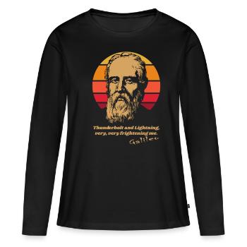 Galileo Galilei Drôle - T-shirt manches longues Premium bio Femme - noir - Devant - Julia (174cm)