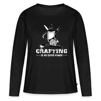 bricoler - T-shirt manches longues Premium bio Femme - noir - Devant - Julia (174cm)