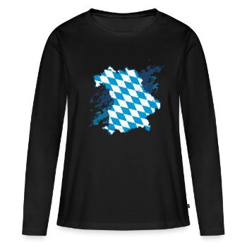 Bayern - Frauen Premium Bio Langarmshirt - Schwarz - Vorne - Julia (174cm)
