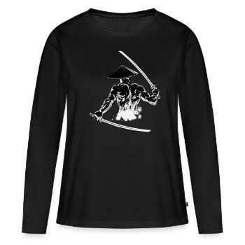 Samurai Katana - Women's Premium Organic Long Sleeve Shirt - black - Front - Julia (174cm)