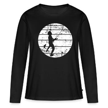 Fischen Fischer - Frauen Premium Bio Langarmshirt - Schwarz - Vorne - Julia (174cm)