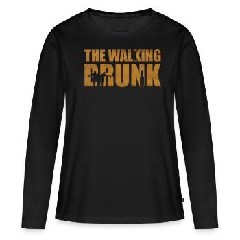 Les ivrognes qui marchent - T-shirt manches longues Premium bio Femme - noir - Devant - Julia (174cm)