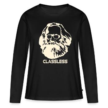 Karl Marx Classless Society - T-shirt manches longues Premium bio Femme - noir - Devant - Julia (174cm)