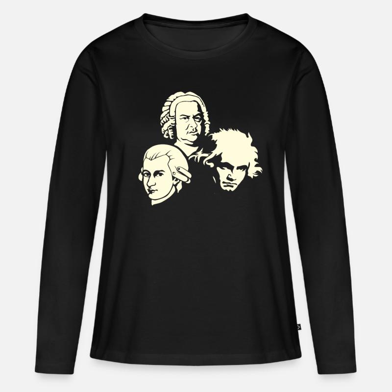 Beethoven Bach Mozart - Frauen Premium Bio Langarmshirt - Schwarz