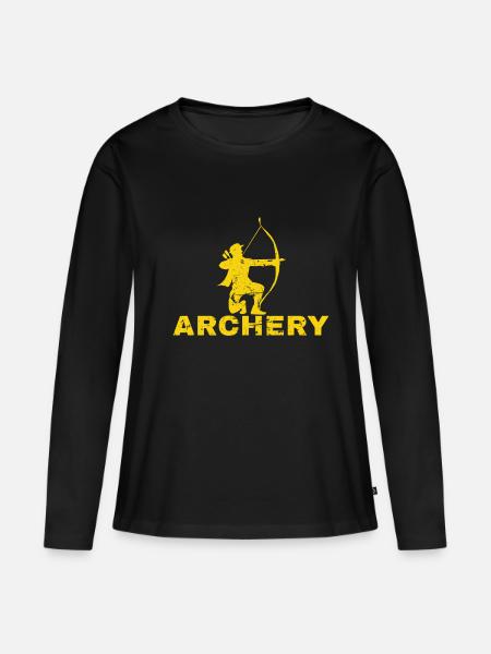 Bogenschütze - Frauen Premium Bio Langarmshirt - Schwarz