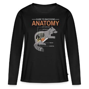 Instructions anatomie raton laveur - T-shirt manches longues Premium bio Femme - noir - Devant - Julia (174cm)