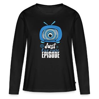 Accro de la série - T-shirt manches longues Premium bio Femme - noir - Devant - Julia (174cm)
