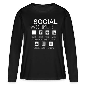 Social Worker Lustig - Women's Premium Organic Long Sleeve Shirt - black - Front - Julia (174cm)