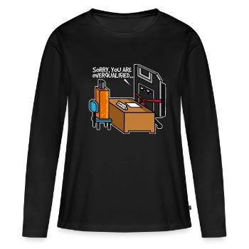 USB Stick Vorstellungsgespräch - Frauen Premium Bio Langarmshirt - Schwarz - Vorne - Julia (174cm)