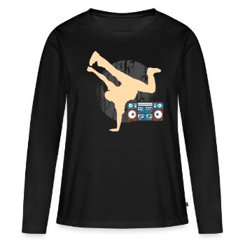 Breakdancer - T-shirt manches longues Premium bio Femme - noir - Devant - Julia (174cm)