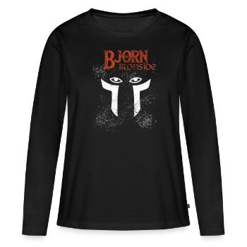 Bjorn Ironside Eyes Gift Vikings nordiques - T-shirt manches longues Premium bio Femme - noir - Devant - Julia (174cm)