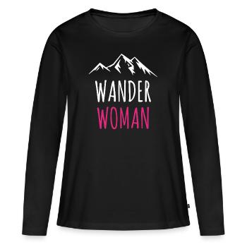 Randonnée Woman randonnée randonnée randonnées randonnées alpines Alpines - T-shirt manches longues Premium bio Femme - noir - Devant - Julia (174cm)