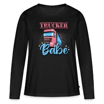Trucker Babe Sparkles Truck Driver - Frauen Premium Bio Langarmshirt - Schwarz - Vorne - Julia (174cm)