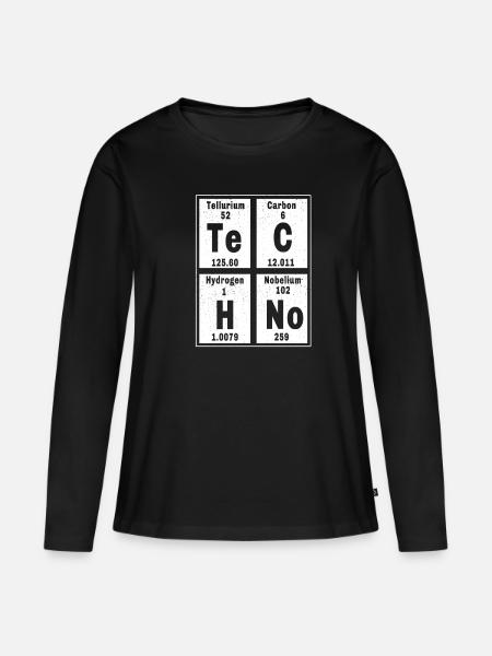 Techno Music Science Periodic Table Freetekno Rave - Frauen Premium Bio Langarmshirt - Schwarz