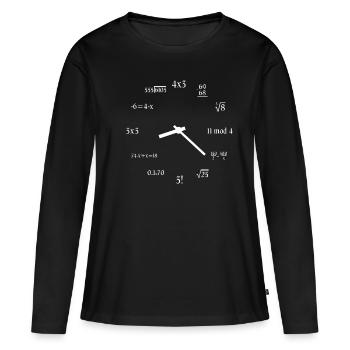 Math Clock Funny Mathematics Clock Meme Math Love - Frauen Premium Bio Langarmshirt - Schwarz - Vorne - Julia (174cm)