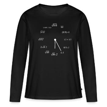 Math Clock Meme Funny Mathematics Mathematician - Frauen Premium Bio Langarmshirt - Schwarz - Vorne - Julia (174cm)