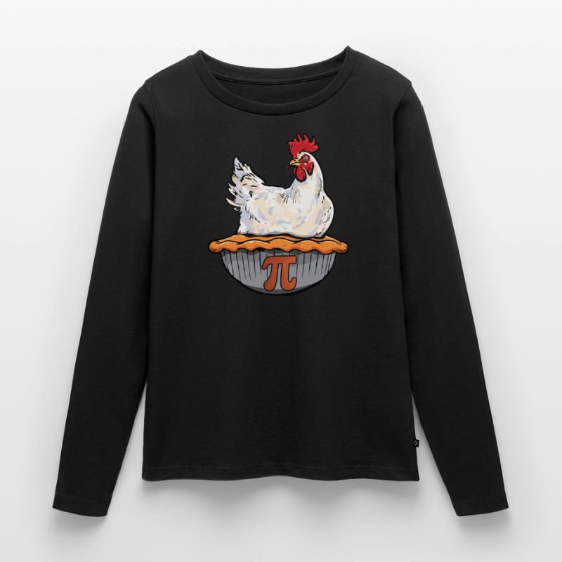 Funny Chicken Pie Math Geek Math Nerd Pi Day Women's Premium Organic Long Sleeve Shirt