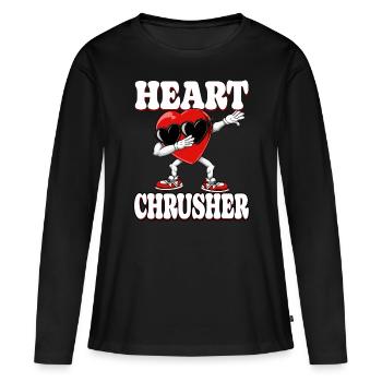 Dabbing Heart Crusher Funny Gentlemen Children Boys - Women's Premium Organic Long Sleeve Shirt - black - Front - Julia (174cm)