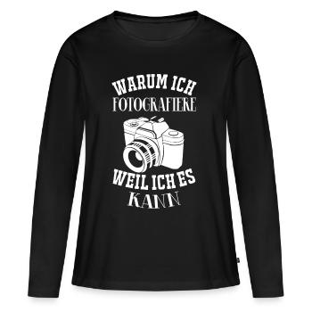 Fotografieren - Warum ich Fotografiere... - Frauen Premium Bio Langarmshirt - Schwarz - Vorne - Julia (174cm)